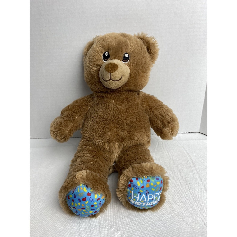 Build A Bear Brown Happy Birthday Confetti Bear 2018‎ 15" Clean Soft Fur BAB